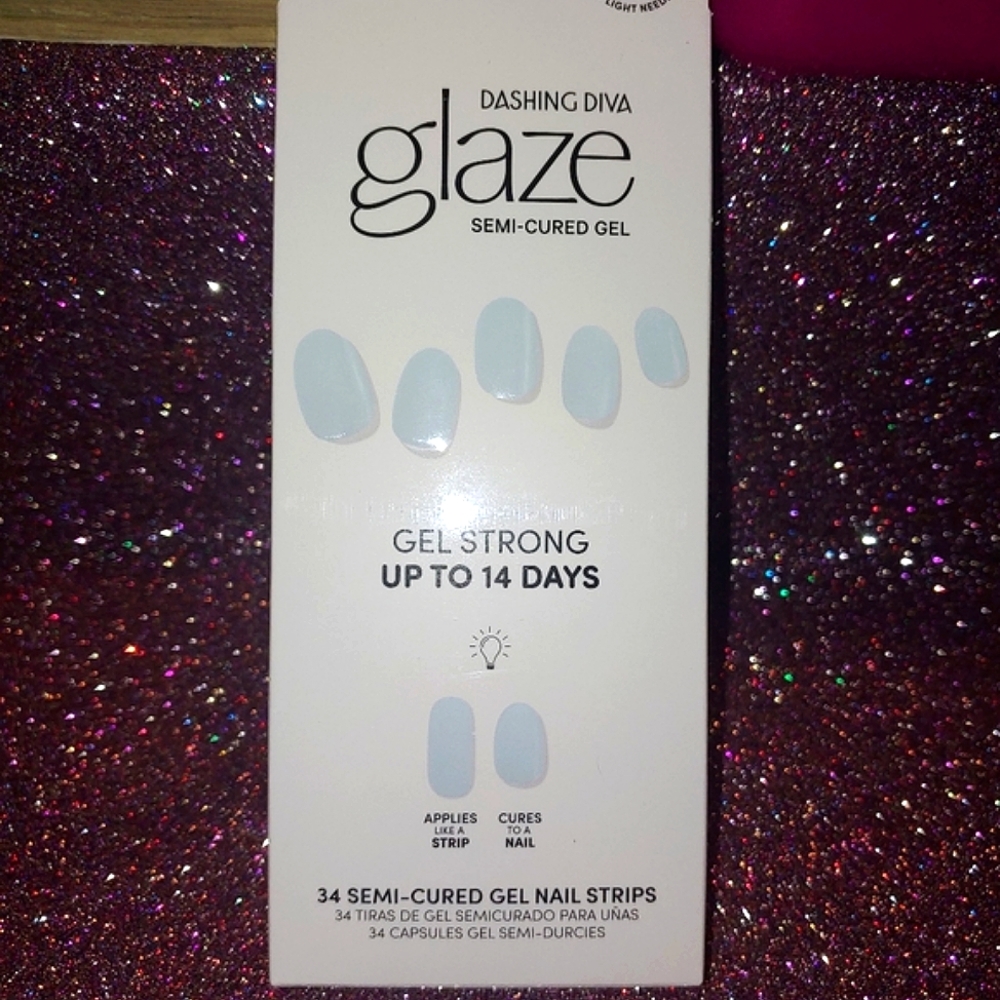 Blue Salt Glaze Semi-Cured Color Gel Strips Dashing Diva Nails